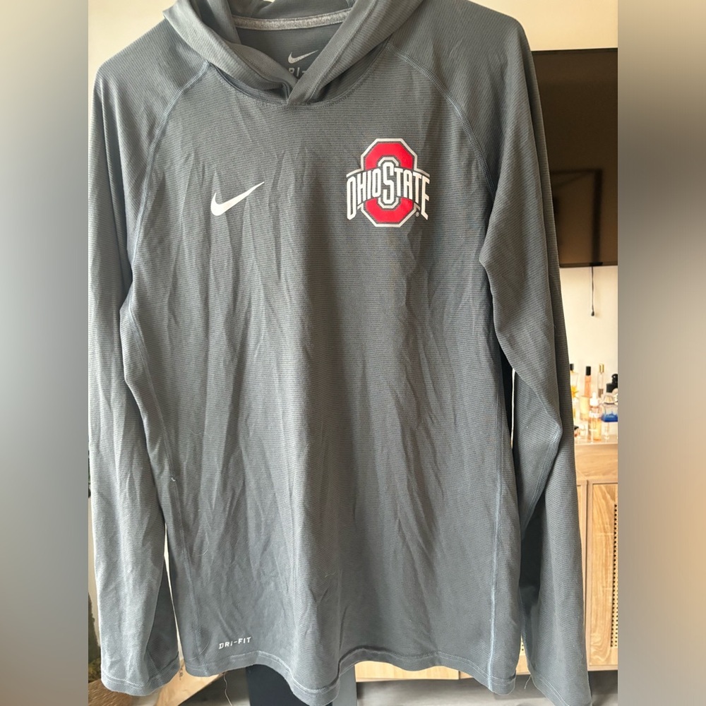 Grey Ohio state OSU buckeyes nike dri fit pullover SIZE MEDIUM